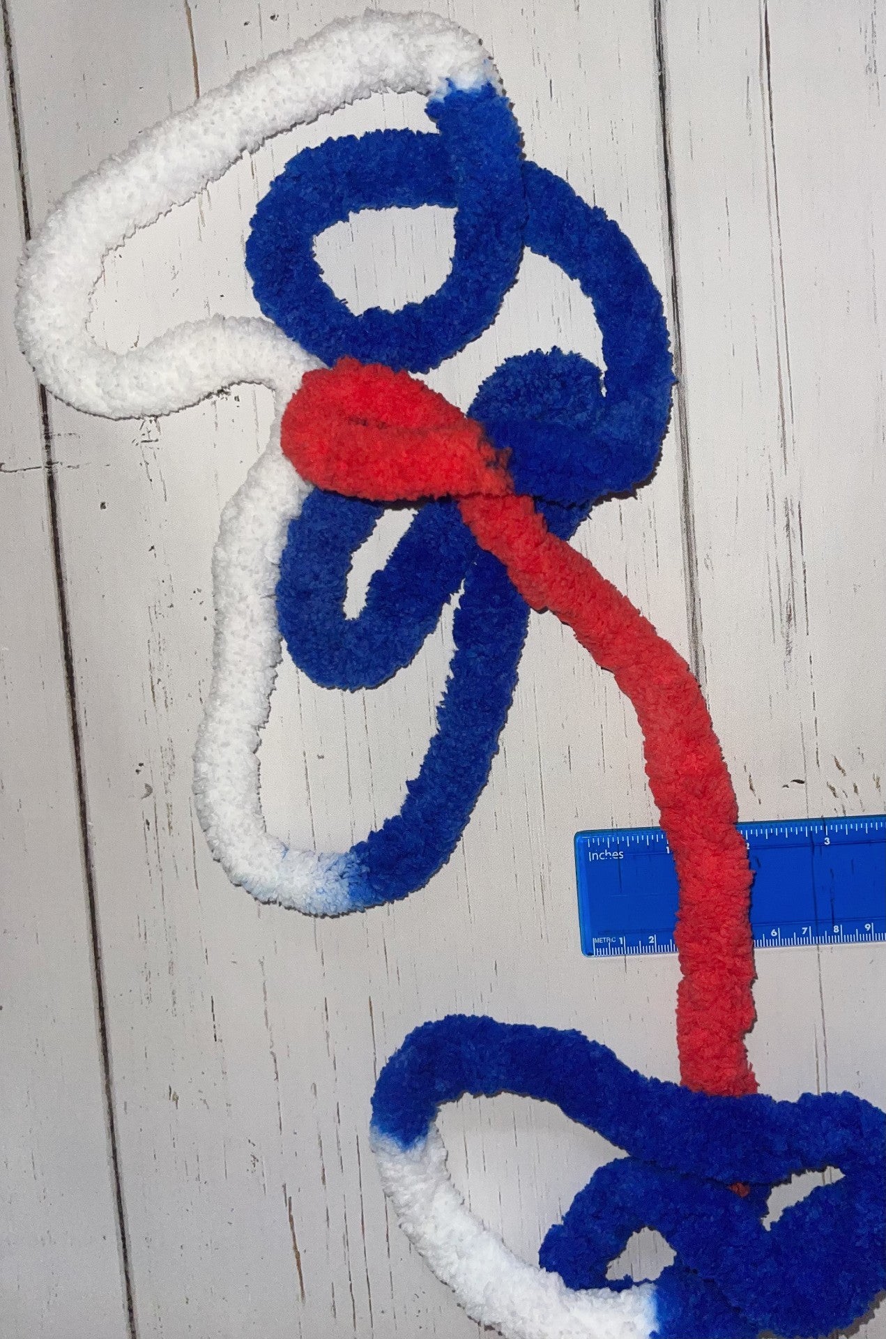 JUMBO Chenille Yarn, NEW COLOR ~ Red,White, Blue Yarn ~ Loop-A-Lot ~ FREE SHIPPING AVAILABLE ~