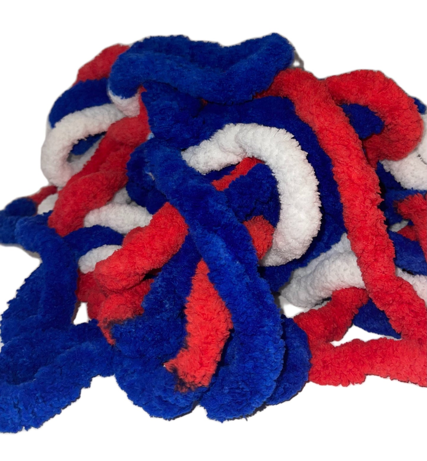 JUMBO Chenille Yarn, NEW COLOR ~ Red,White, Blue Yarn ~ Loop-A-Lot ~ FREE SHIPPING AVAILABLE ~