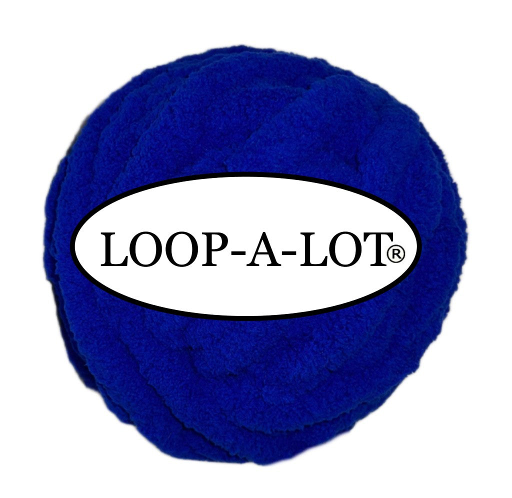 JUMBO Chenille Yarn, NEW COLOR ~ Royal Blue ~ Loop-A-Lot 8oz/226.8g, 28y, Polyester, Super Bulky 7 -Low Shipping rates