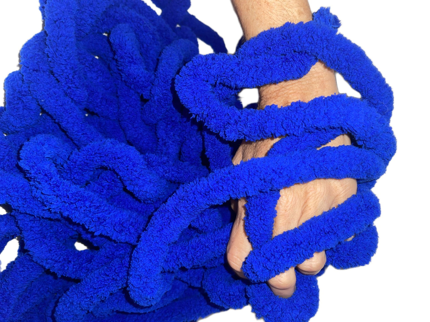 JUMBO Chenille Yarn, NEW COLOR ~ Royal Blue ~ Loop-A-Lot 8oz/226.8g, 28y, Polyester, Super Bulky 7 -Low Shipping rates