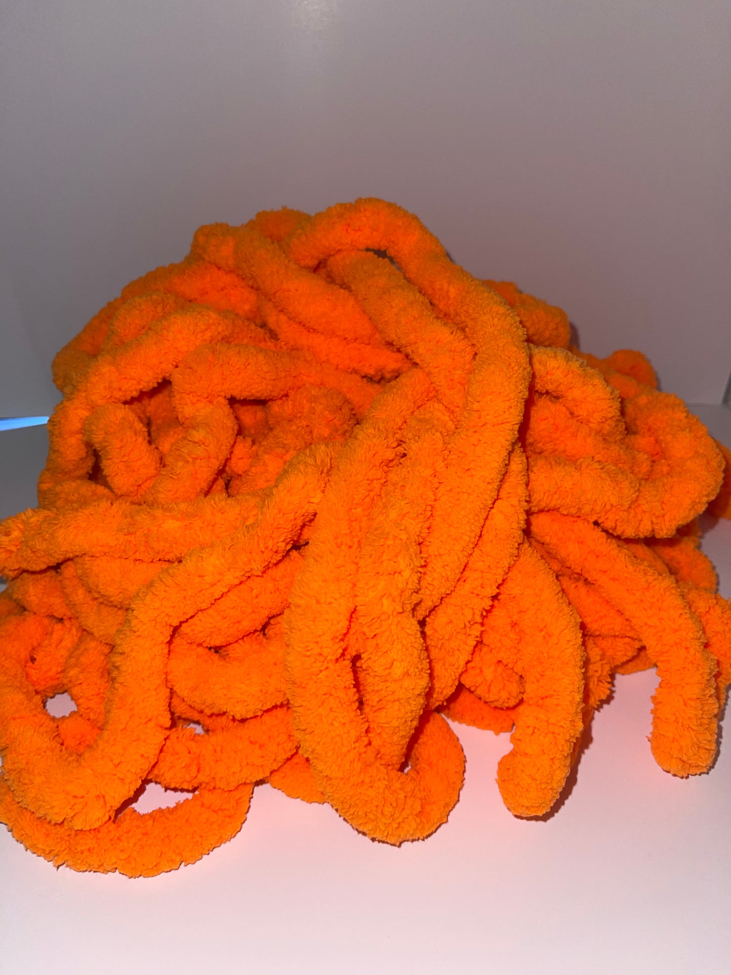 Jumbo Chenille Yarn ~ Safety Orange Yarn ~ Loop-a-Lot