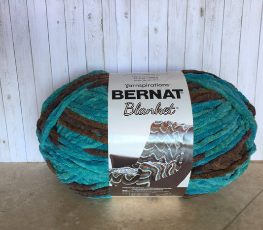 BERNAT  BLANKET Yarn, MALLARD Wood , 10.5oz/300g, 220 yards/201m, Super Bulky 6