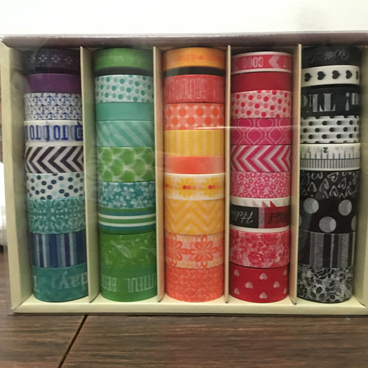 WASHI TAPE set of 45 - different tapes totaling 225 yrds.   Crafting Tape, Journaling, Decorations