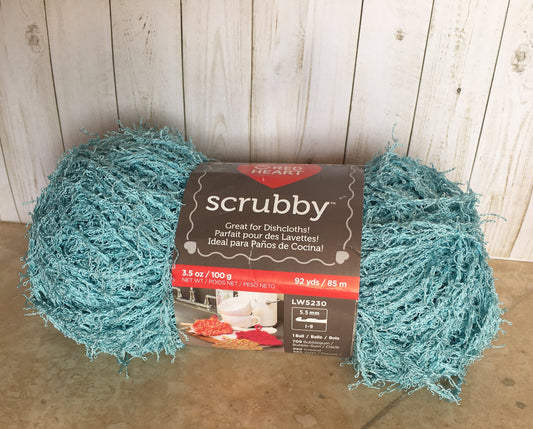 RED HEART Scrubby GLACIER 3.5oz/100g, 92yds/85m Size medium 4 Great for crafts or Decorations or Art