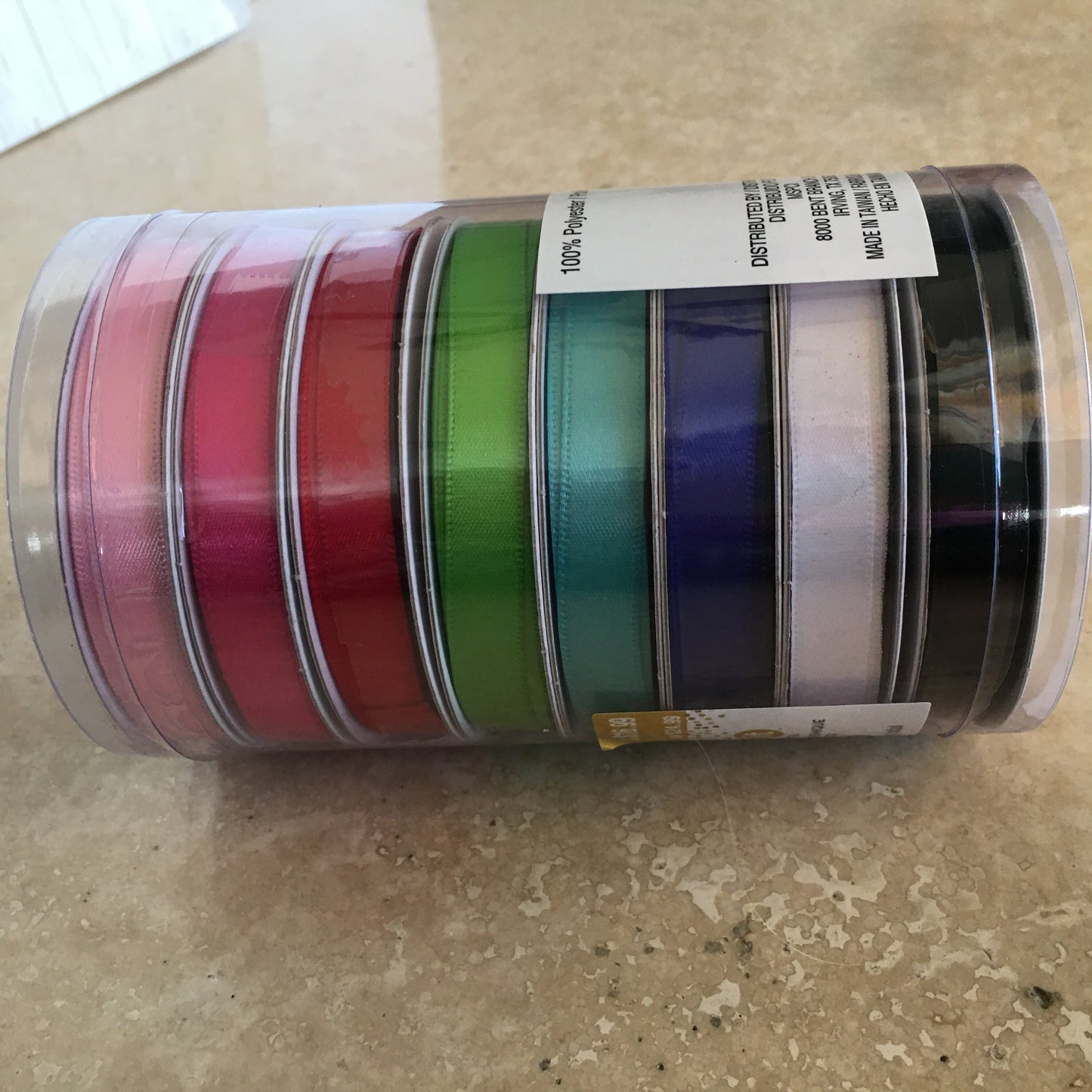 RIBBON 48 YARDS Polyester  8 Colors on each roll, crafts,  knitting, decorating, sewing