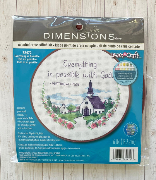 DIMENSIONS ~ LEARN a CRAFT ~ Counted Cross Stitch Kit with Hoop ~
