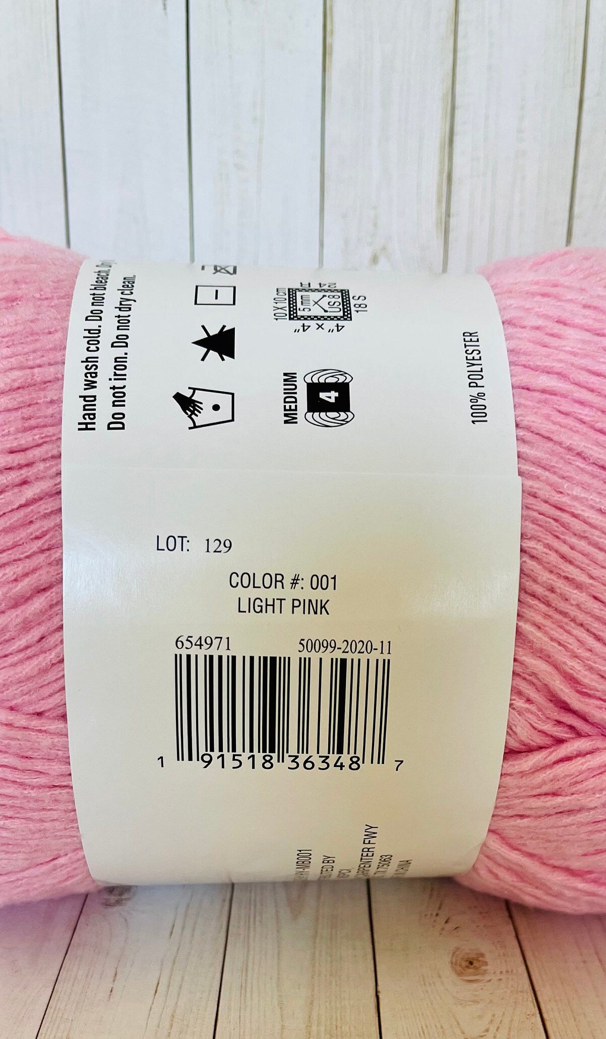 LIGHT PINK ~ Baby Rainbow - Loops & Threads ~ 503 Yards, 7.05 oz