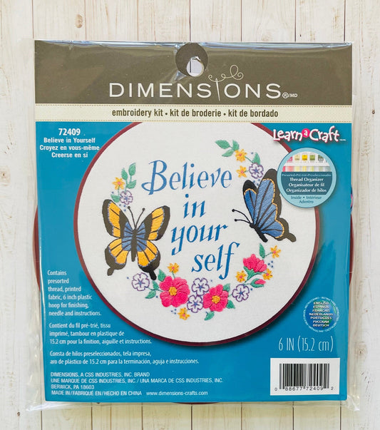 DIMENSIONS ~ LEARN a CRAFT ~ Embroidery Kit with Hoop ~