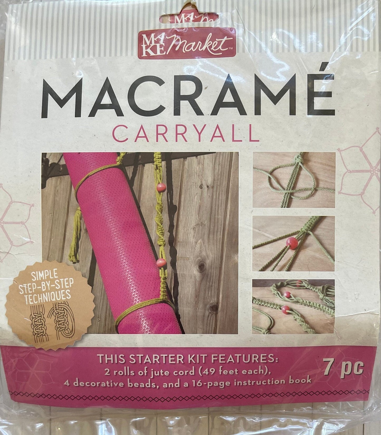 MACRAME' CARRYALL DIY 7 Piece Kit ~ Free Shipping