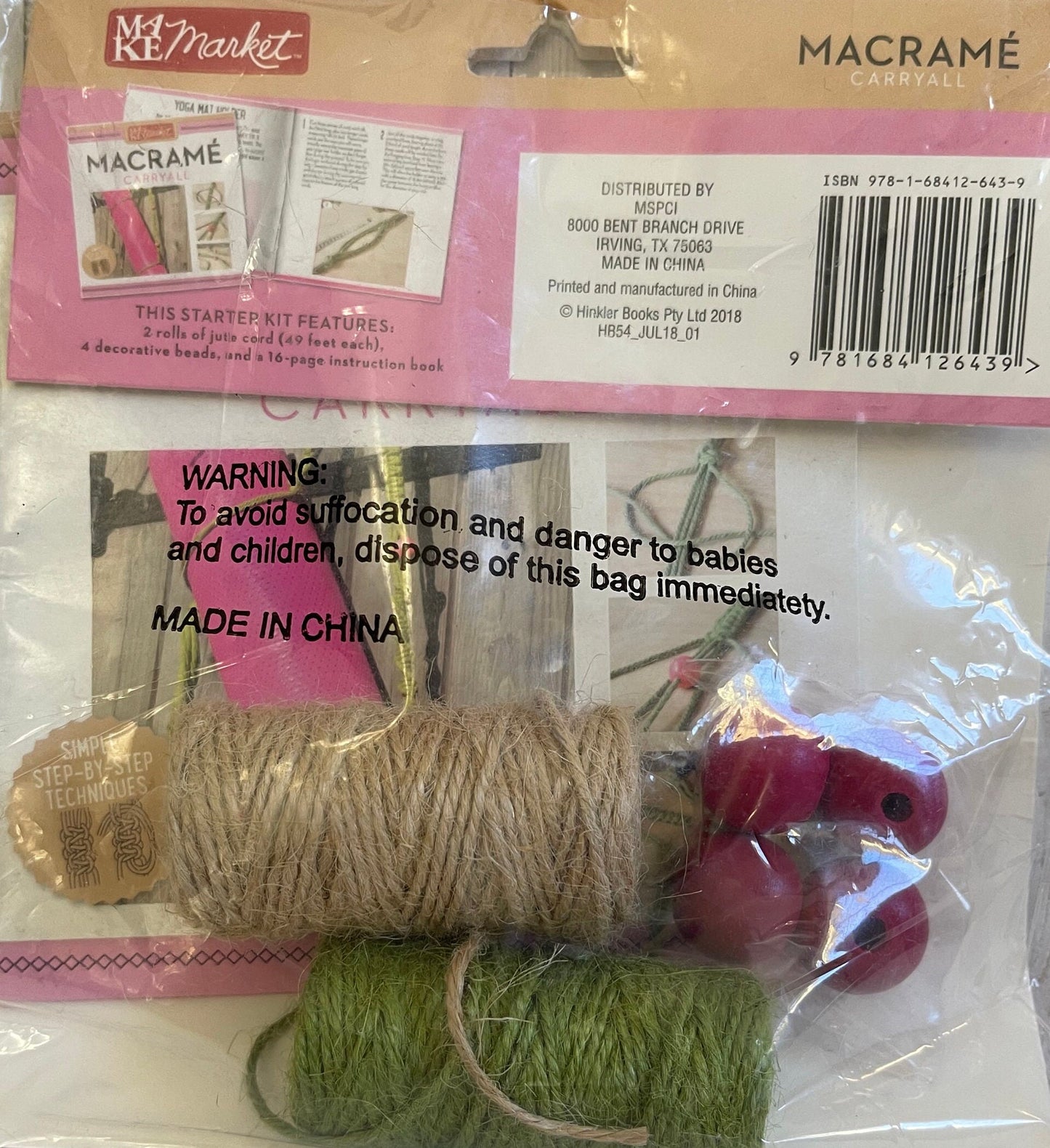 MACRAME' CARRYALL DIY 7 Piece Kit ~ Free Shipping