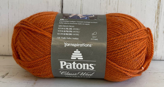 PUMPKIN ~ PATONS ~ Classic Wool ~ Worsted