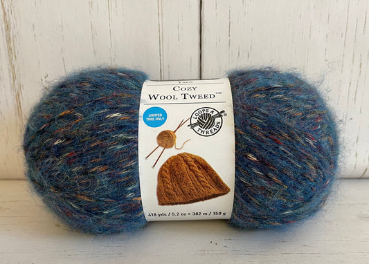 COZY WOOL TWEED ~  Navy Blues ~ Loops & Threads