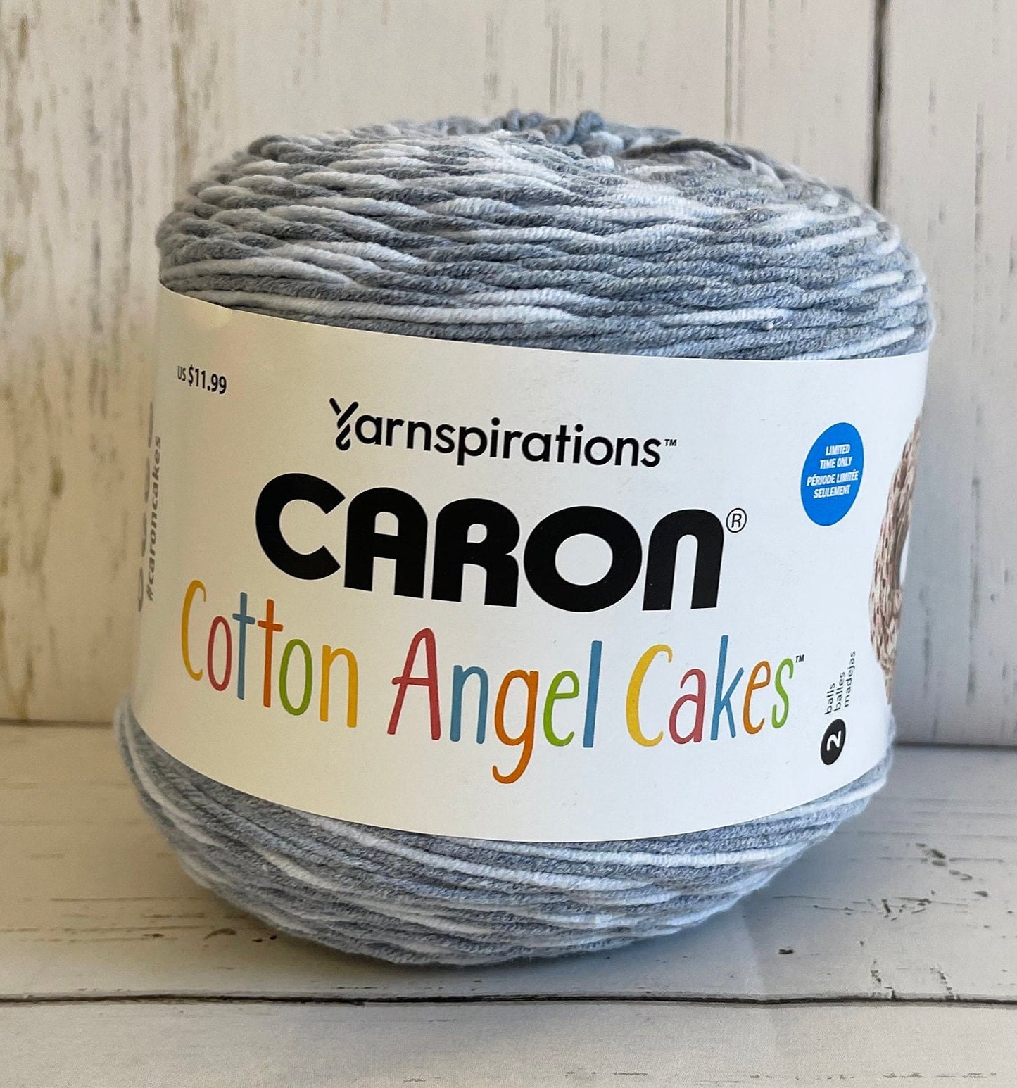 SWEET BLUE ~ Caron Cotton Angel Cakes ~ Summer Favorites , 8.8 oz/250g, 530 yards/ 485 m