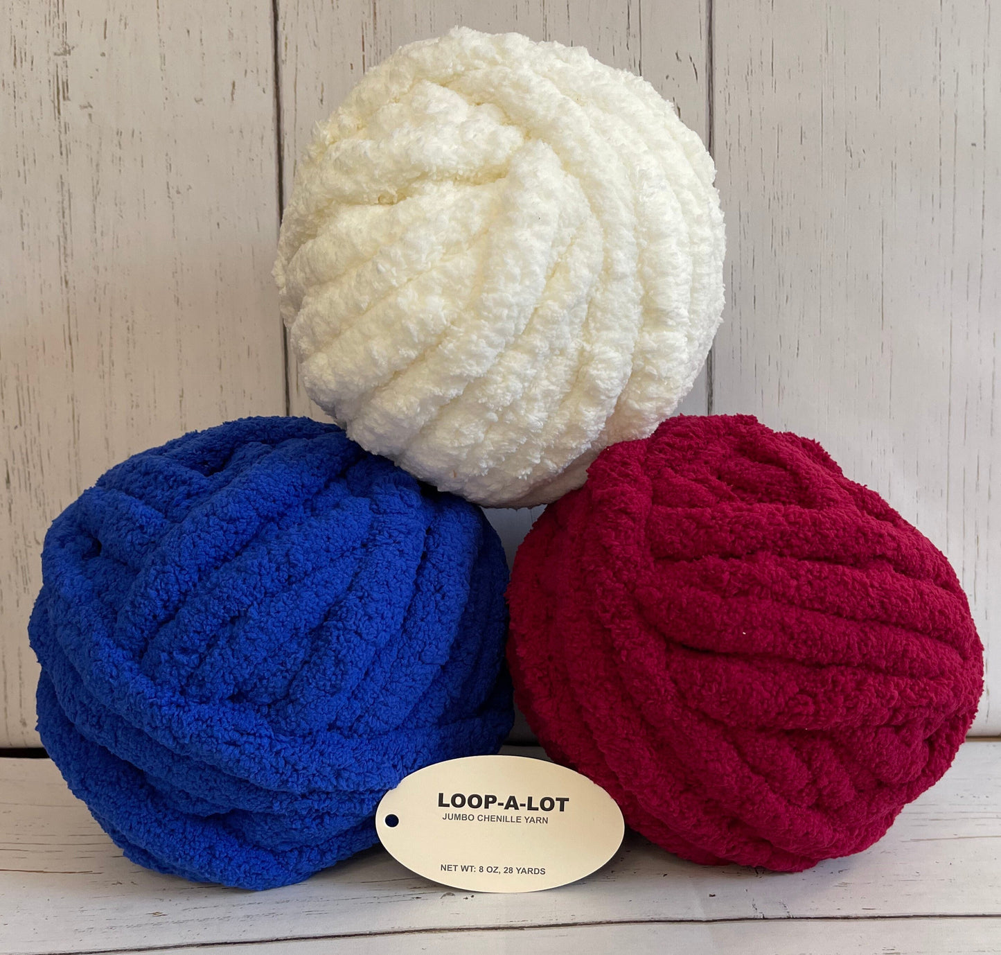 JUMBO Chenille Yarn, NEW COLOR ~ Royal Blue ~ Loop-A-Lot 8oz/226.8g, 28y, Polyester, Super Bulky 7 -Low Shipping rates