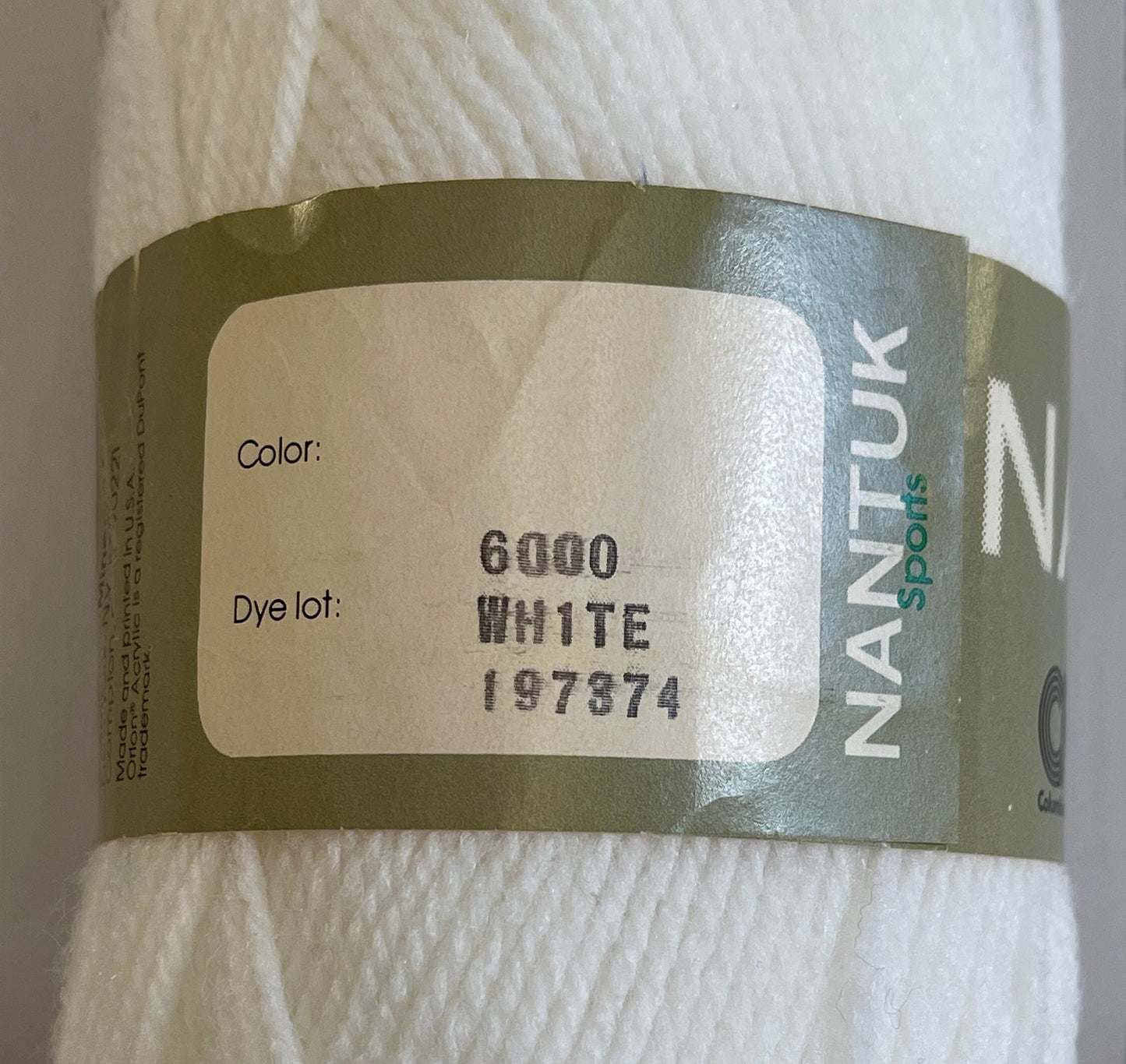 Vintage ~ NANTUK SPORTS YARN ~ White