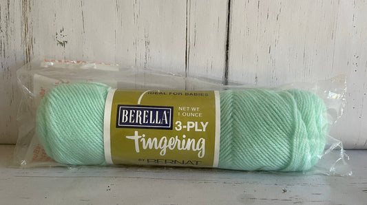 Berella Fingering ~ by Bernat~  Baby Green Yarn Made in USA