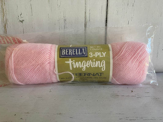 Berella Fingering ~ by Bernat~  Baby Pink Made in USA