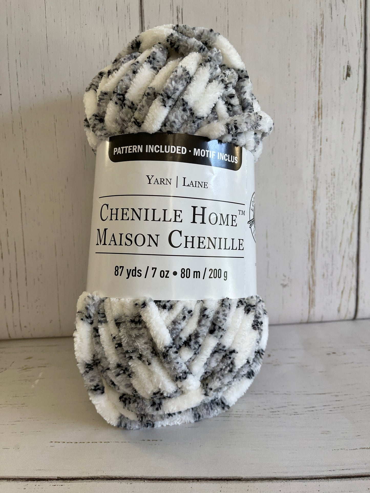 Chenille Home ~ BLACK AND WHITE Tweed Yarn