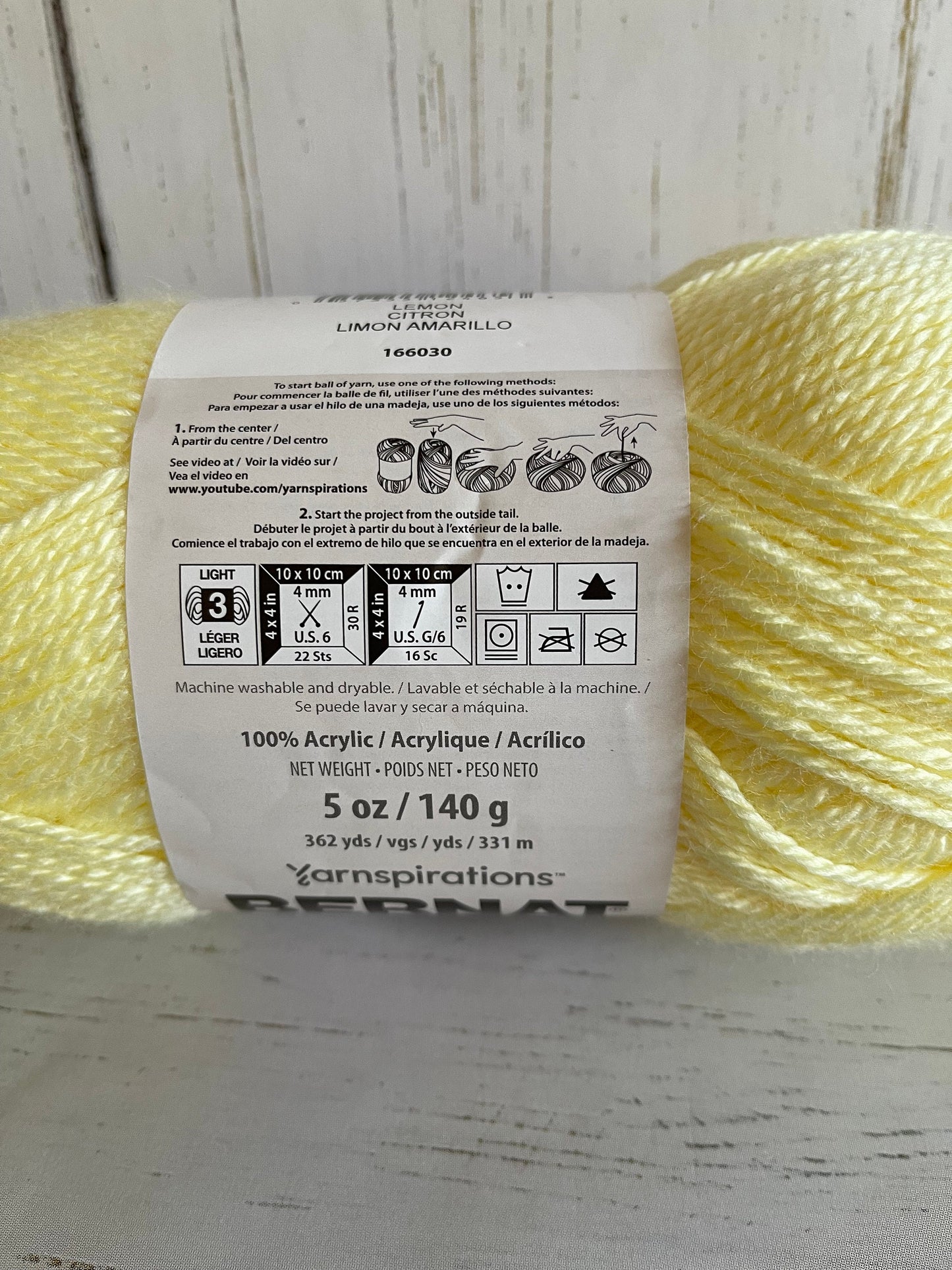 LEMON ~ Bernat Softee Baby Yarn